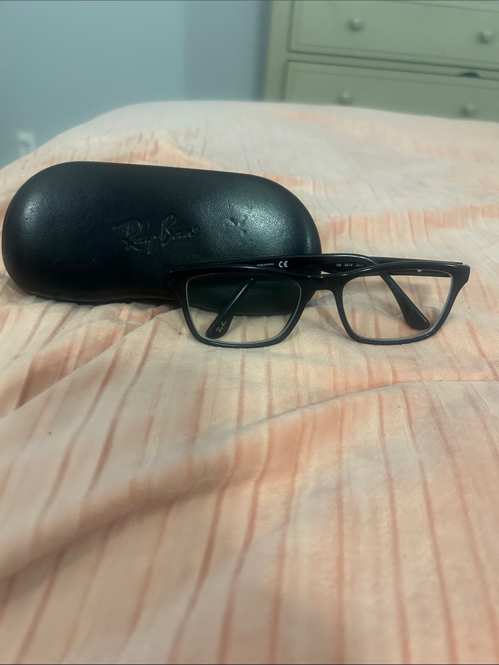 Ray-Ban Black Rectangular Glasses with Hard Case